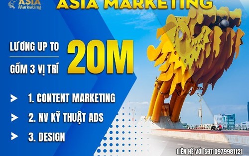 Công ty TNHH Asia Marketing tuyển dụng nhiều vị trí